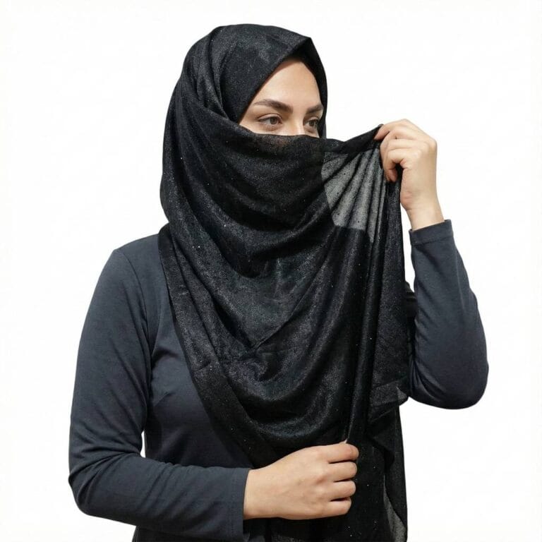 شال نگینی مجلسی مشکی